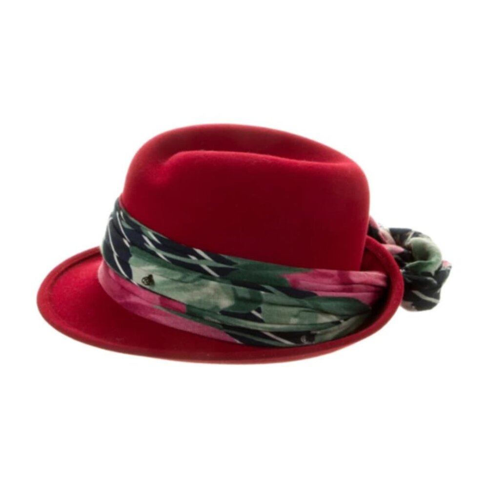 Maison Michel Fedora Hat with Scarf.
